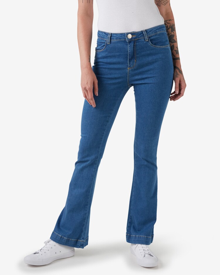 Riachuelo Calça Jeans Feminina Flare Denim Médio