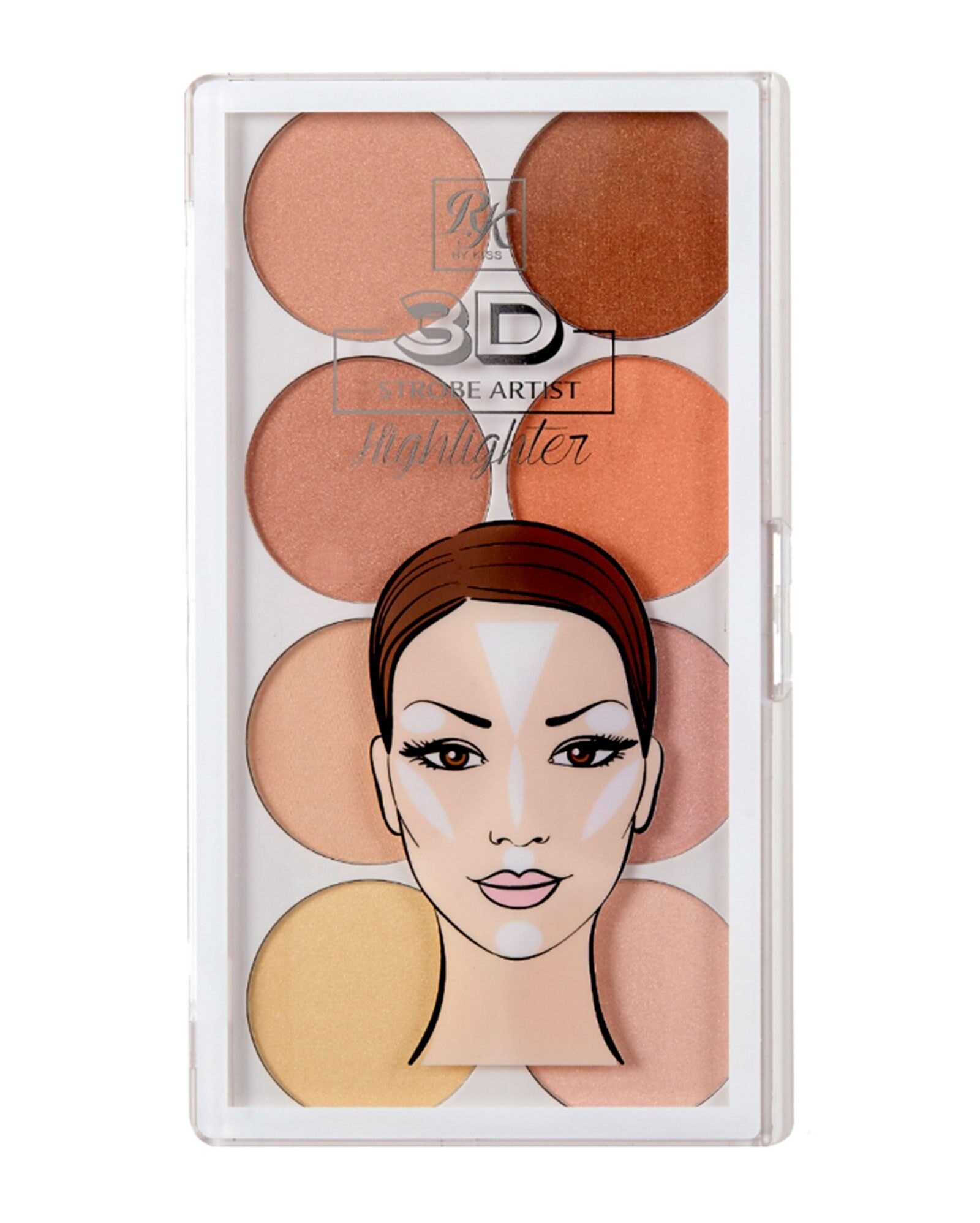 Riachuelo Paleta de Iluminador 3D Strobe Artist Powder Highlighter Rk