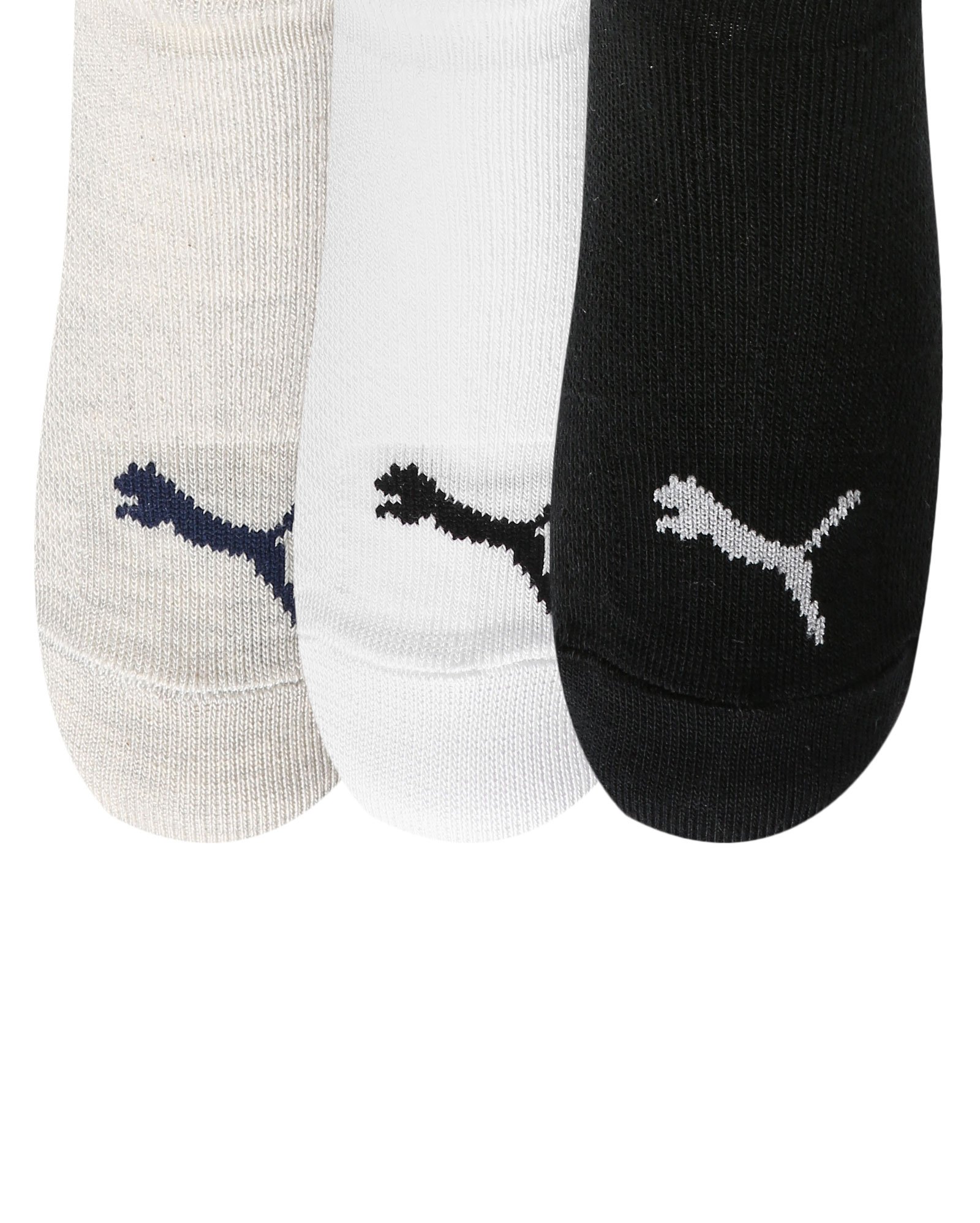 Kit Meia Sapatilha 3 Pares Puma - Bege/Branco/Preto