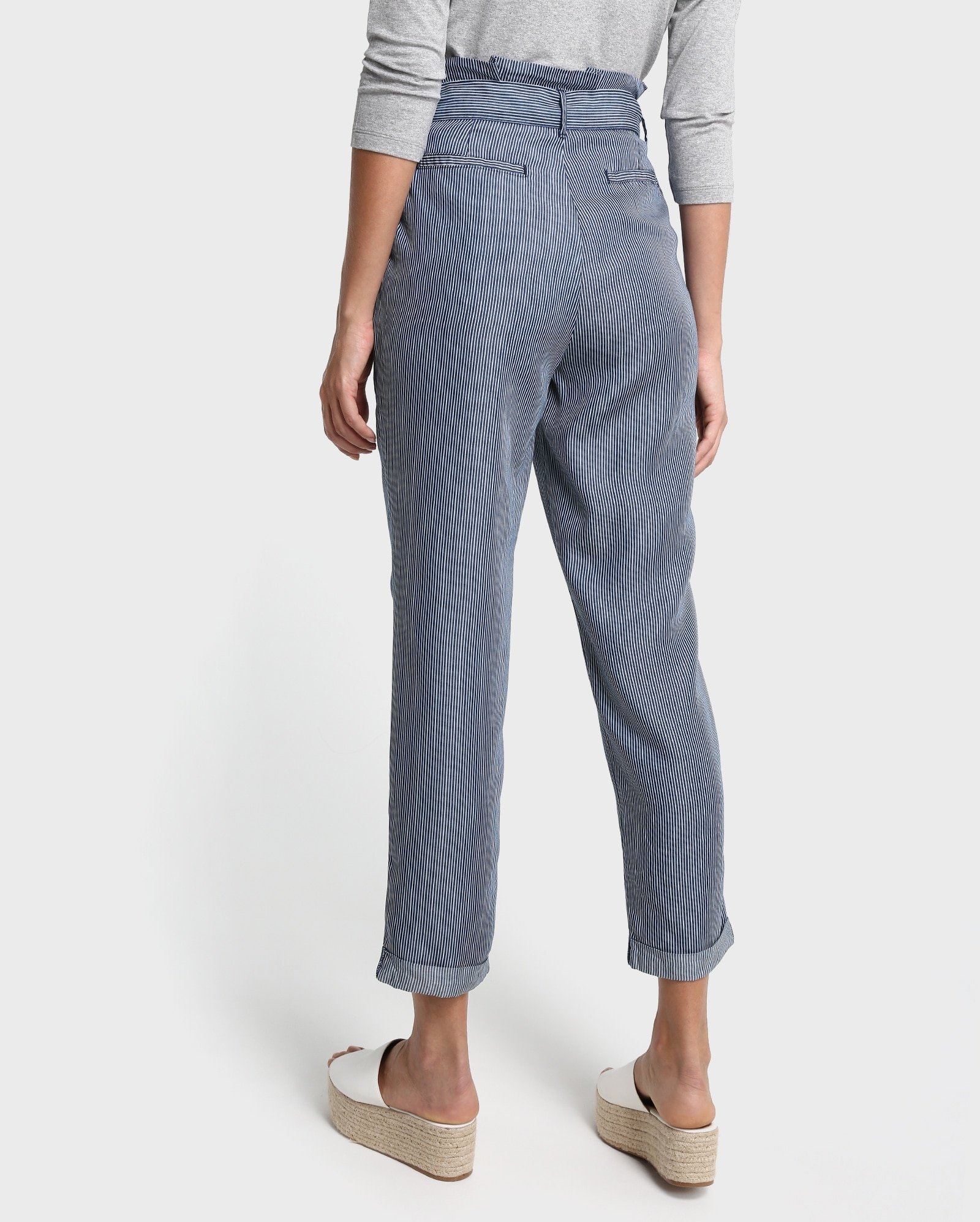 Calça Jeans CalÃ§a Listrada Marisa CalÃ§a Clochard Listrada CalÃ§a