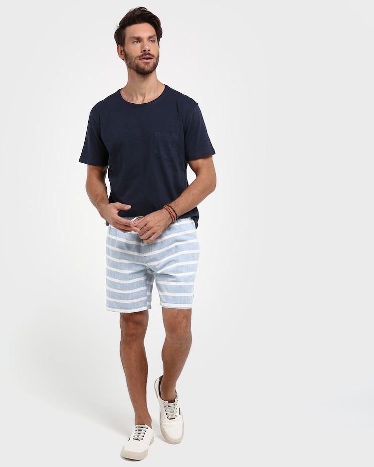 Riachuelo Bermuda Elástico Algodão Listrada