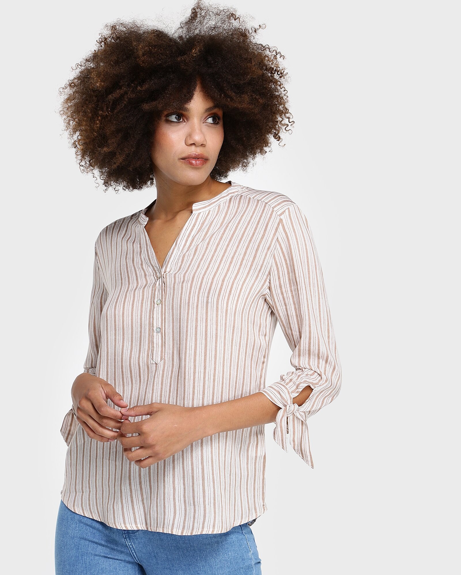 camisa viscose feminina listrada