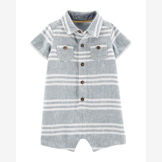 Macaquinho Listrado Carter's - Cinza