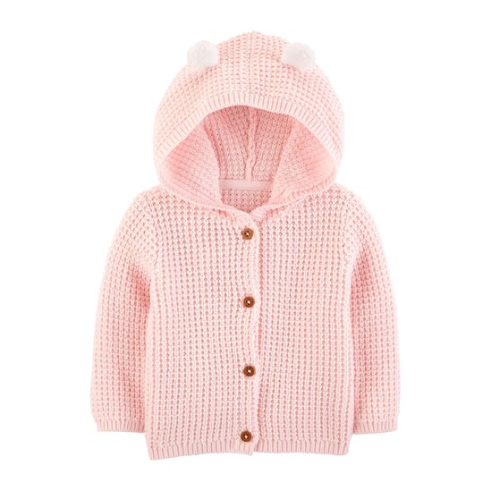 Cardigan Tricot Orelhinhas Carter's - Rosa Pastel