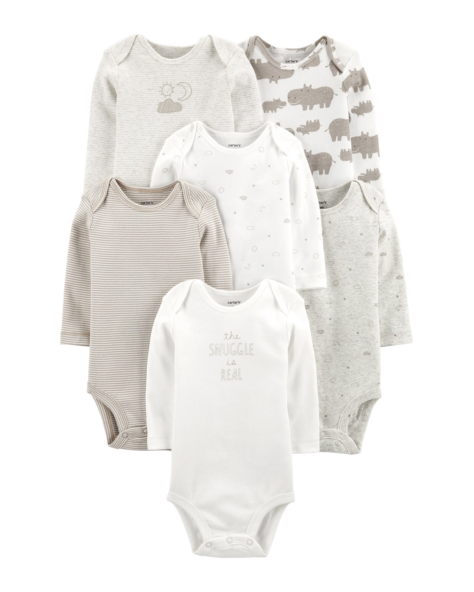 Riachuelo Kit Body 6 Peças Snuggle Carter's Cinza Claro