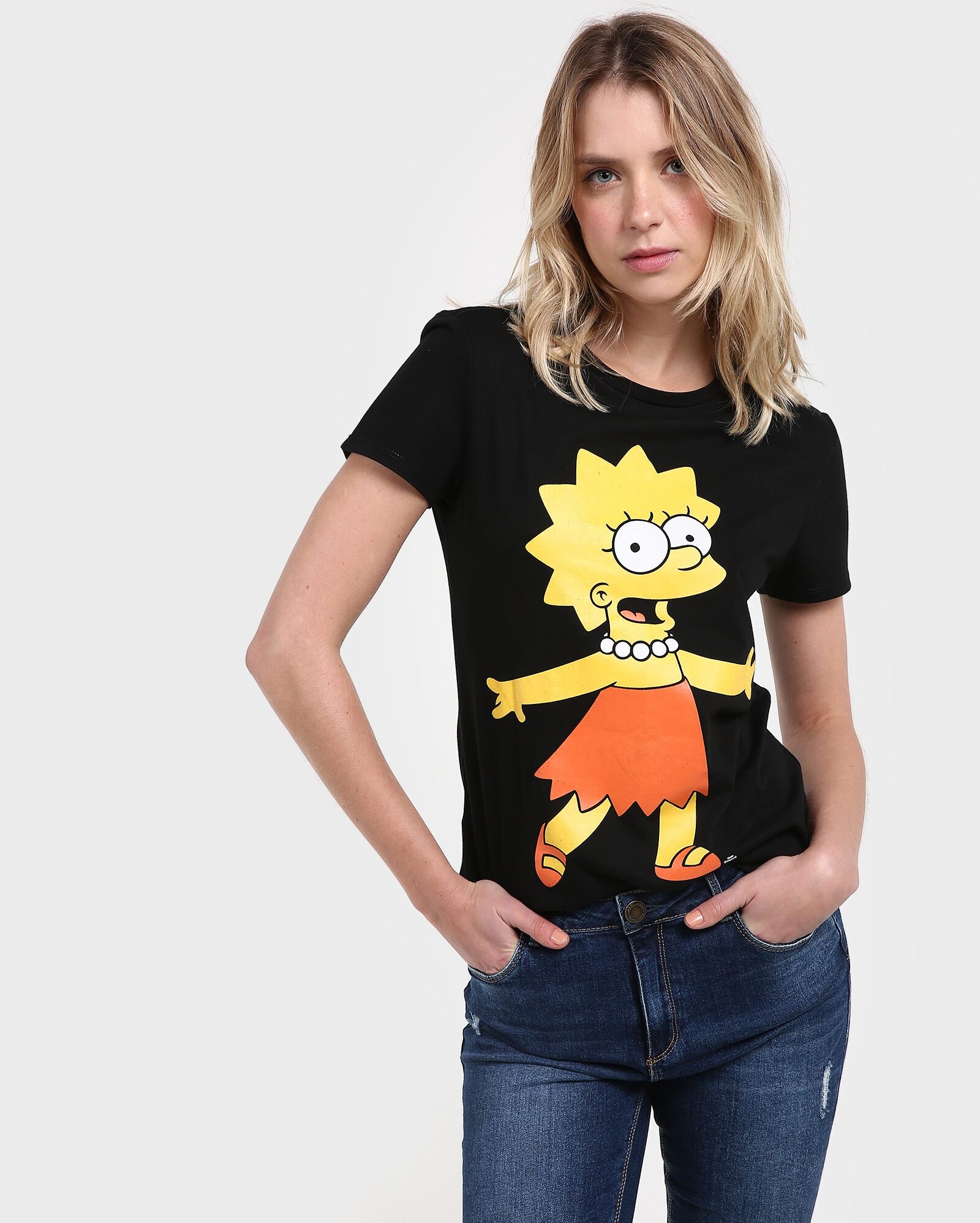 Riachuelo Camiseta Feminina Lisa Simpson Preto
