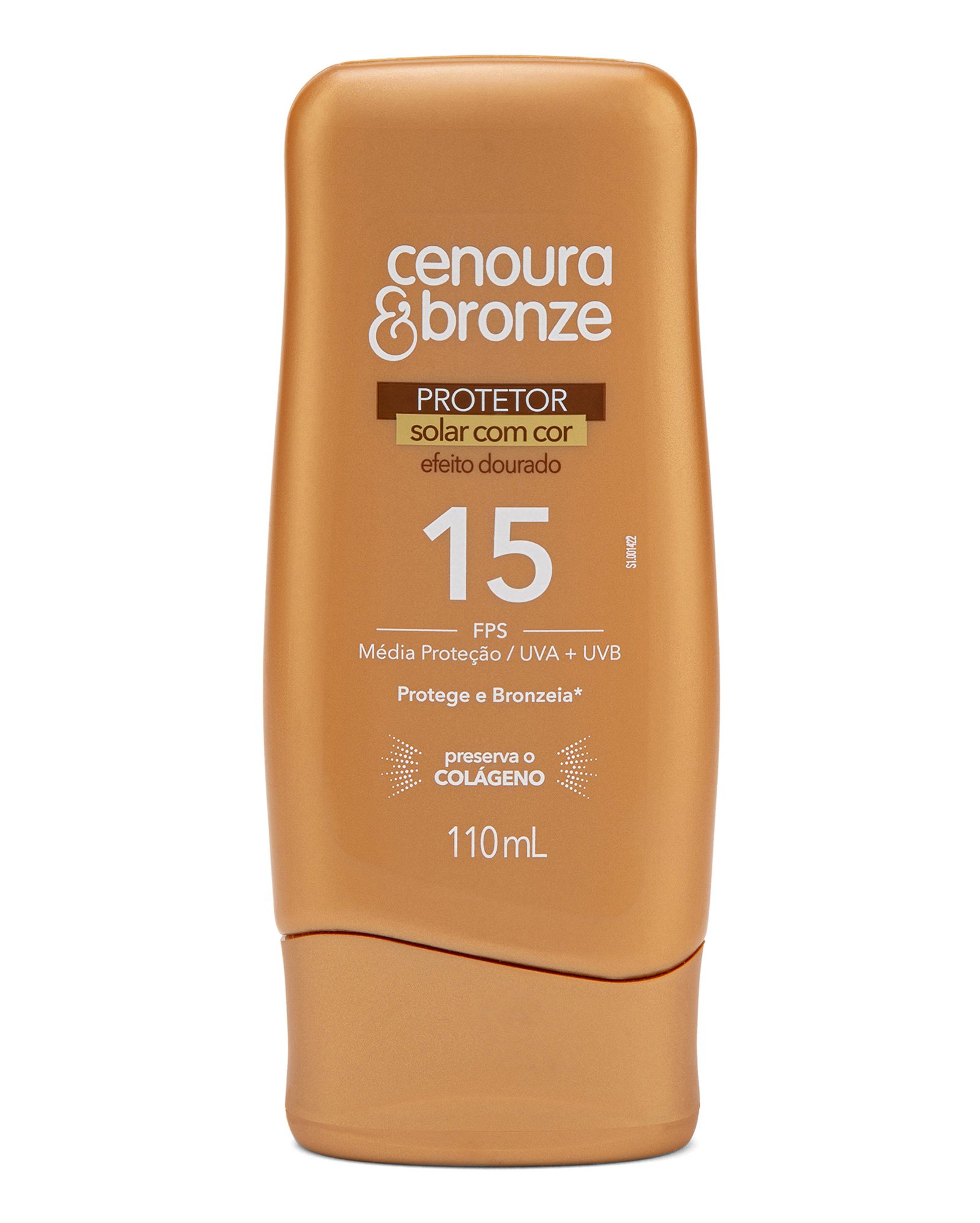 Protetor solar com cor dourado FPS15 110ml | Cenoura & Bronze