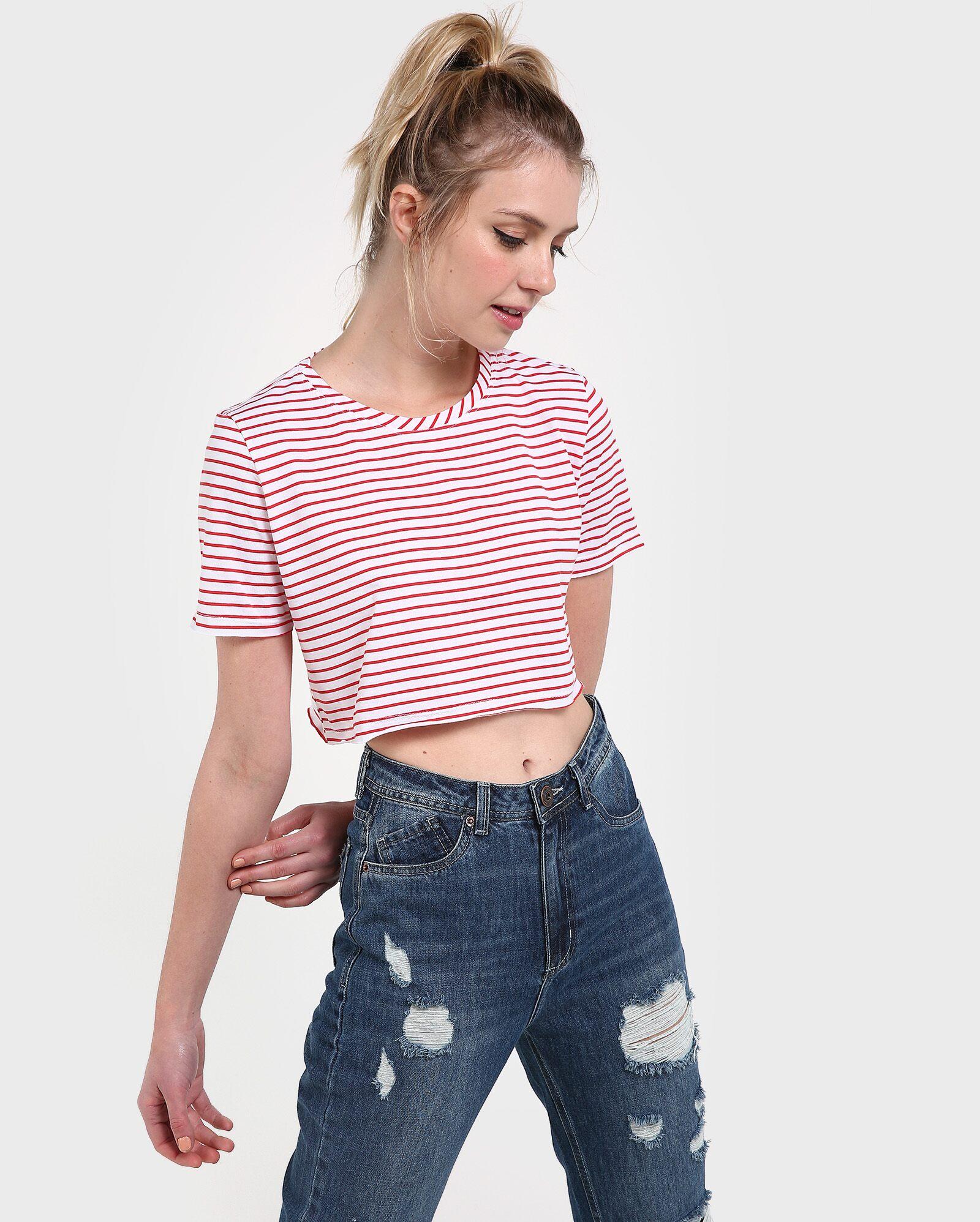 camisa cropped listrada