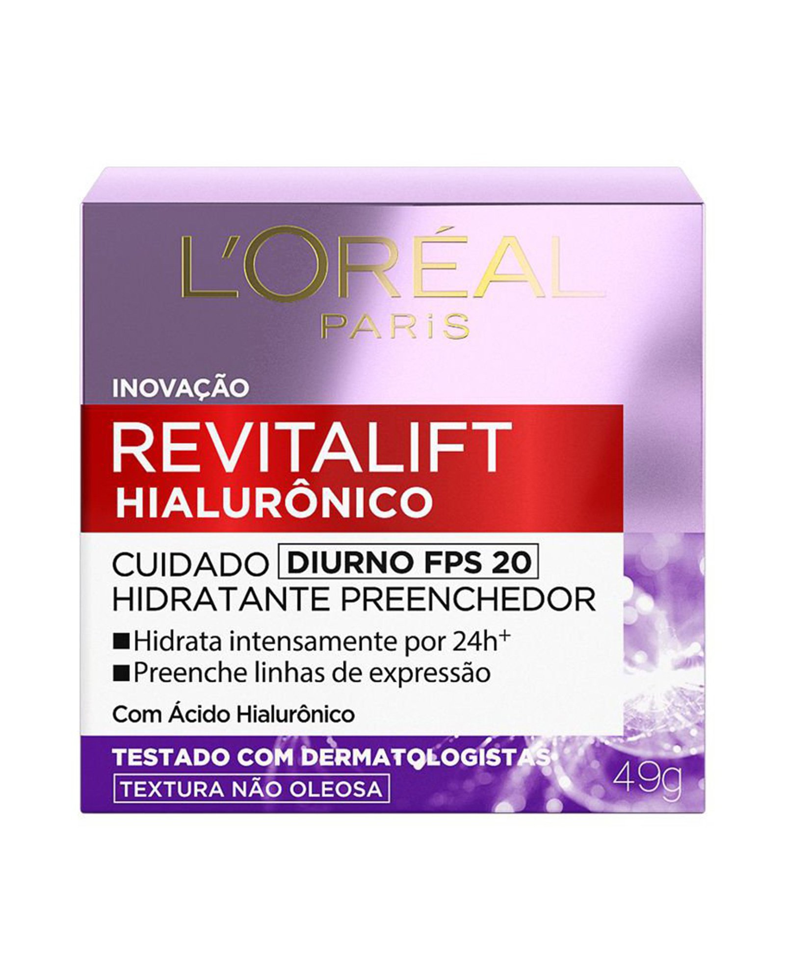 Creme hidratante facial anti-idade diurno Revitalift Hialurônico FPS 20 49g | L'Oréal Paris