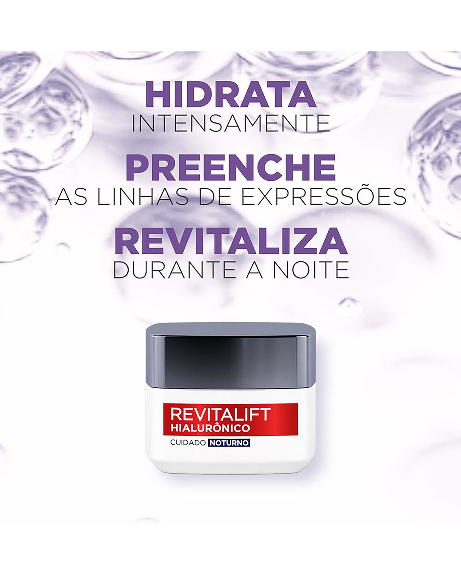 Creme hidratante facial anti-idade noturno Revitalift Hialurônico 49g | L'Oréal Paris