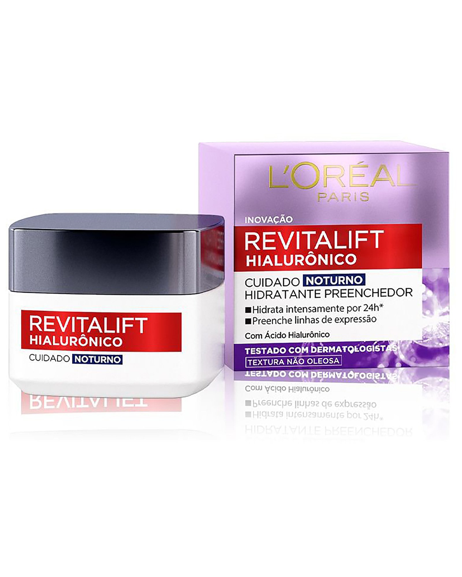 Creme hidratante facial anti-idade noturno Revitalift Hialurônico 49g | L'Oréal Paris