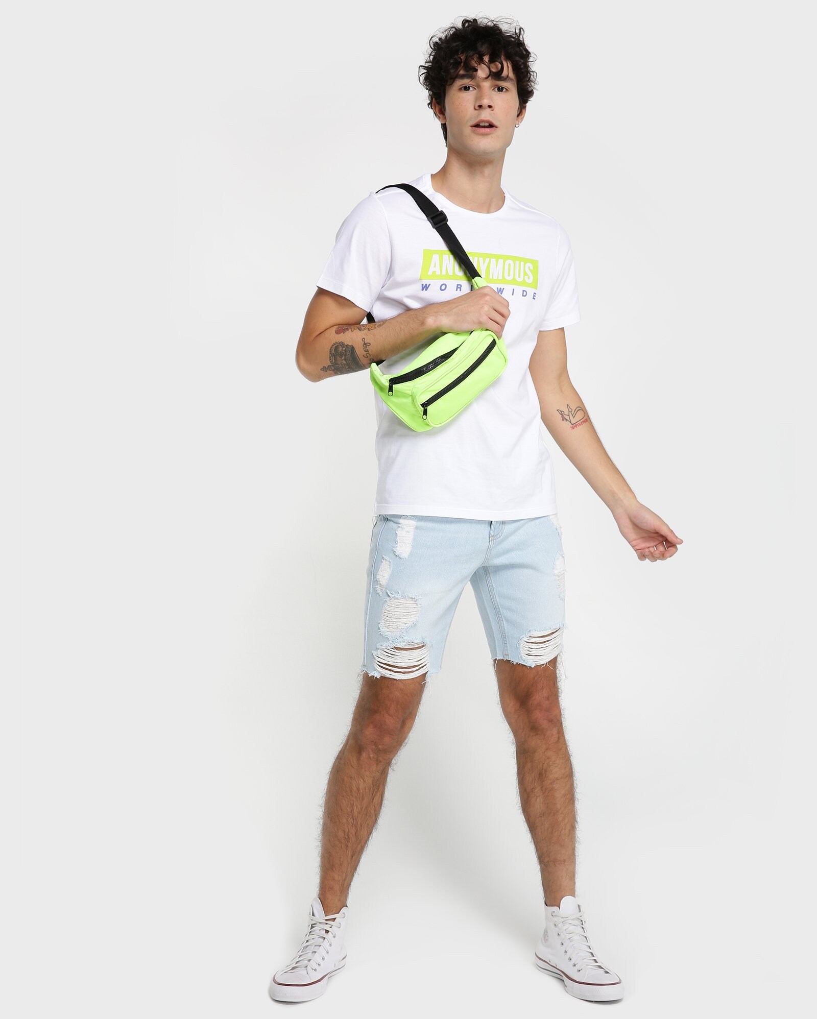 bermuda jeans slim destroyed