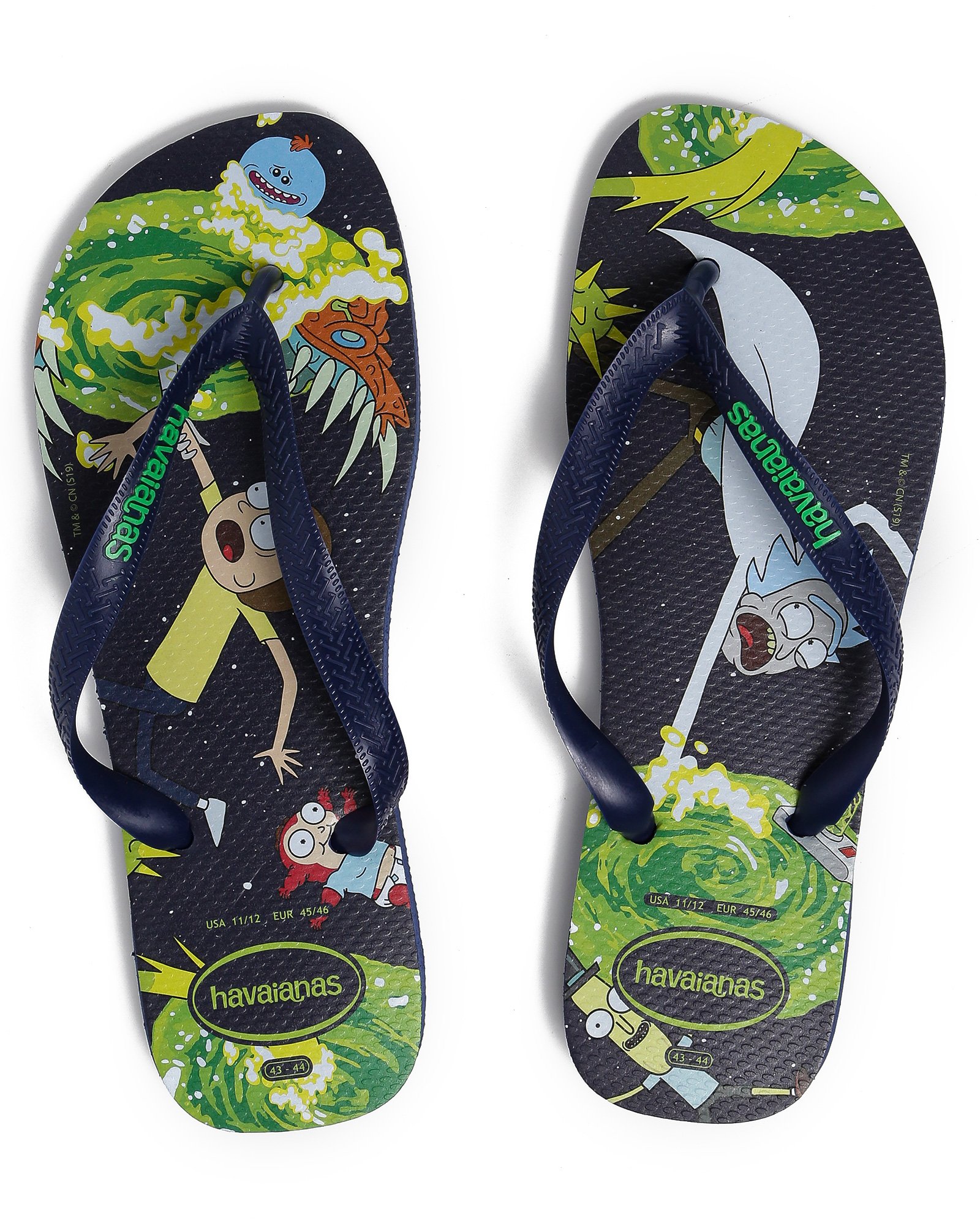 rick and morty flip flops