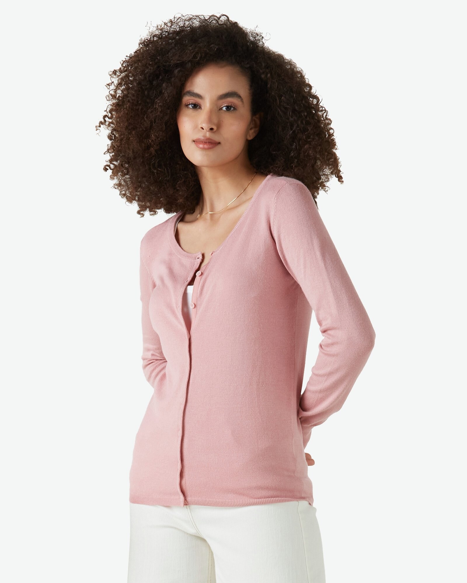 cardigan rosa claro