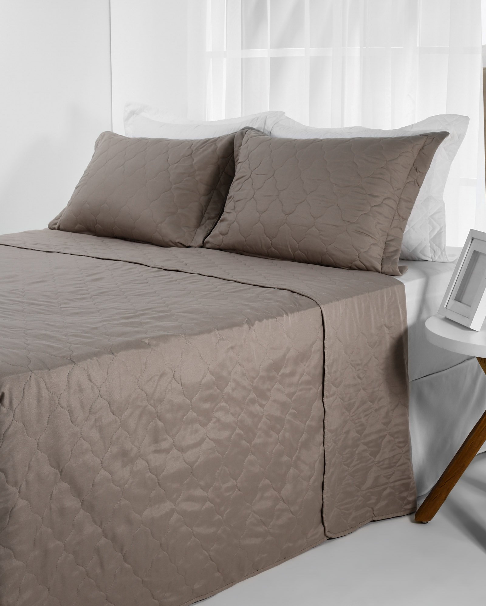 Riachuelo Kit Colcha Casal Dupla Face Lisa AK Home Castor