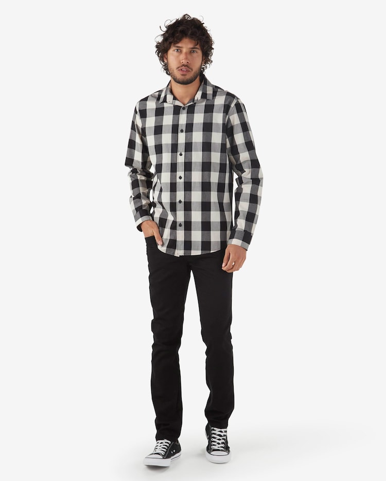 Riachuelo Camisa Xadrez Branco/Preto