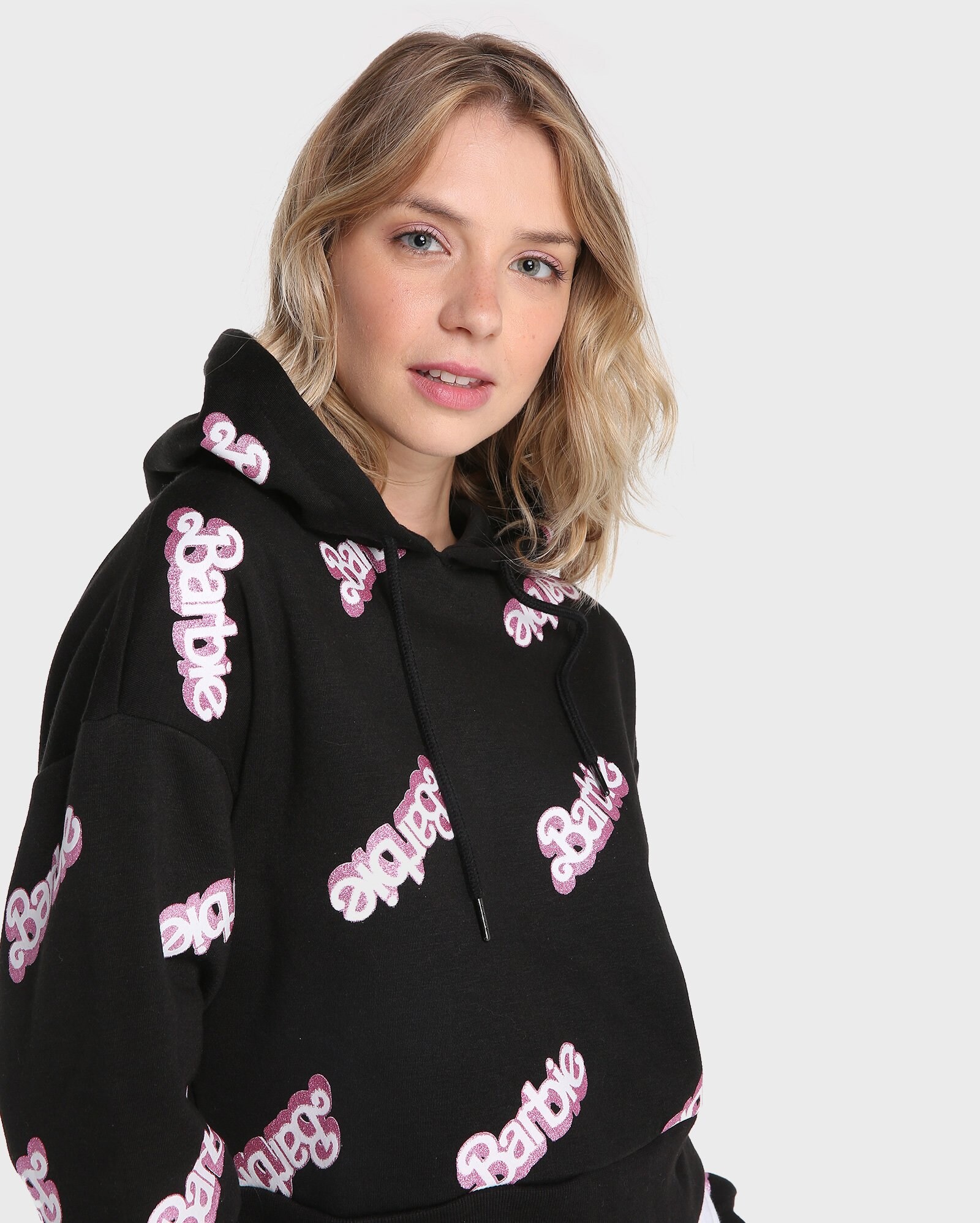 barbie cropped moletom com capuz