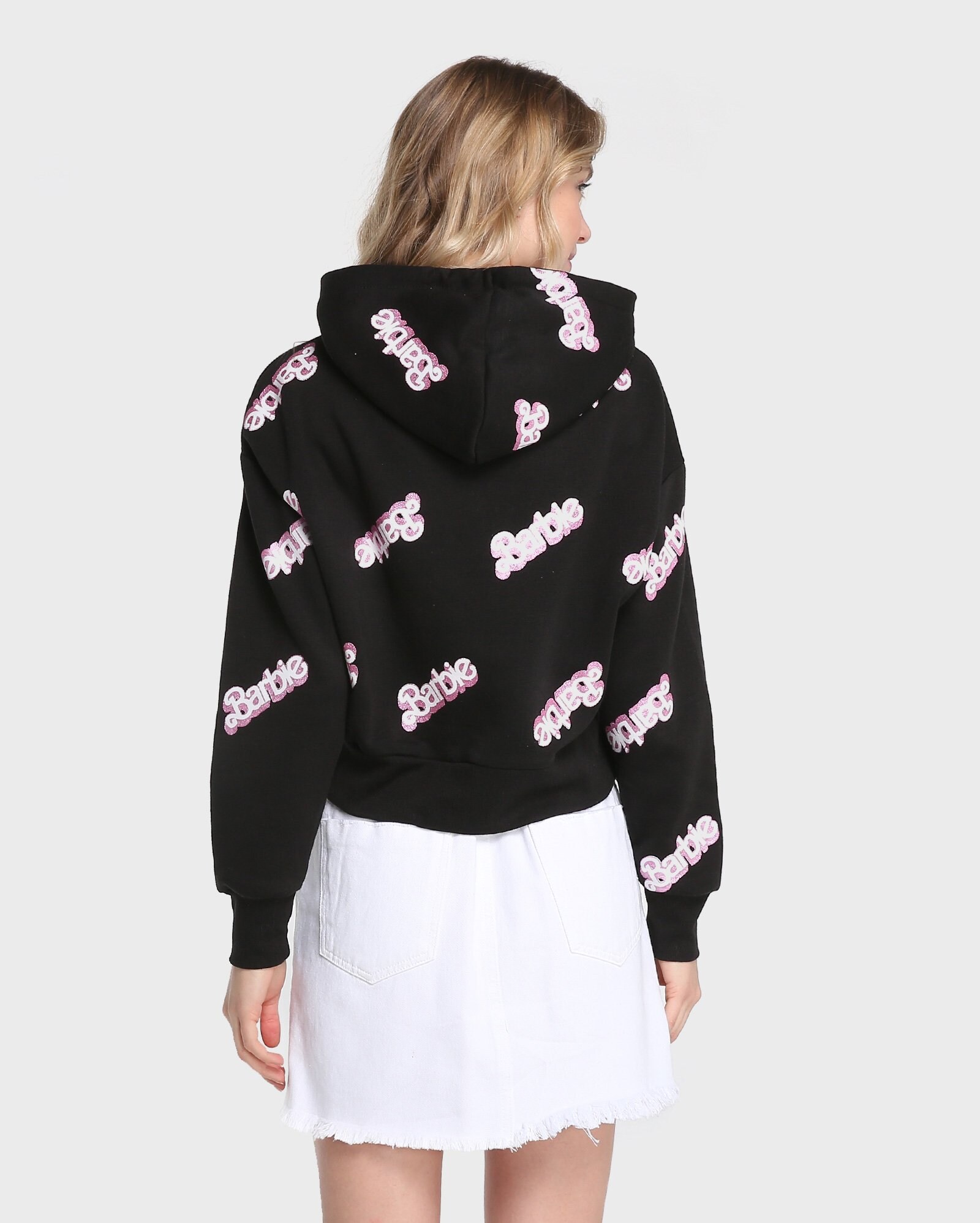 barbie cropped moletom com capuz