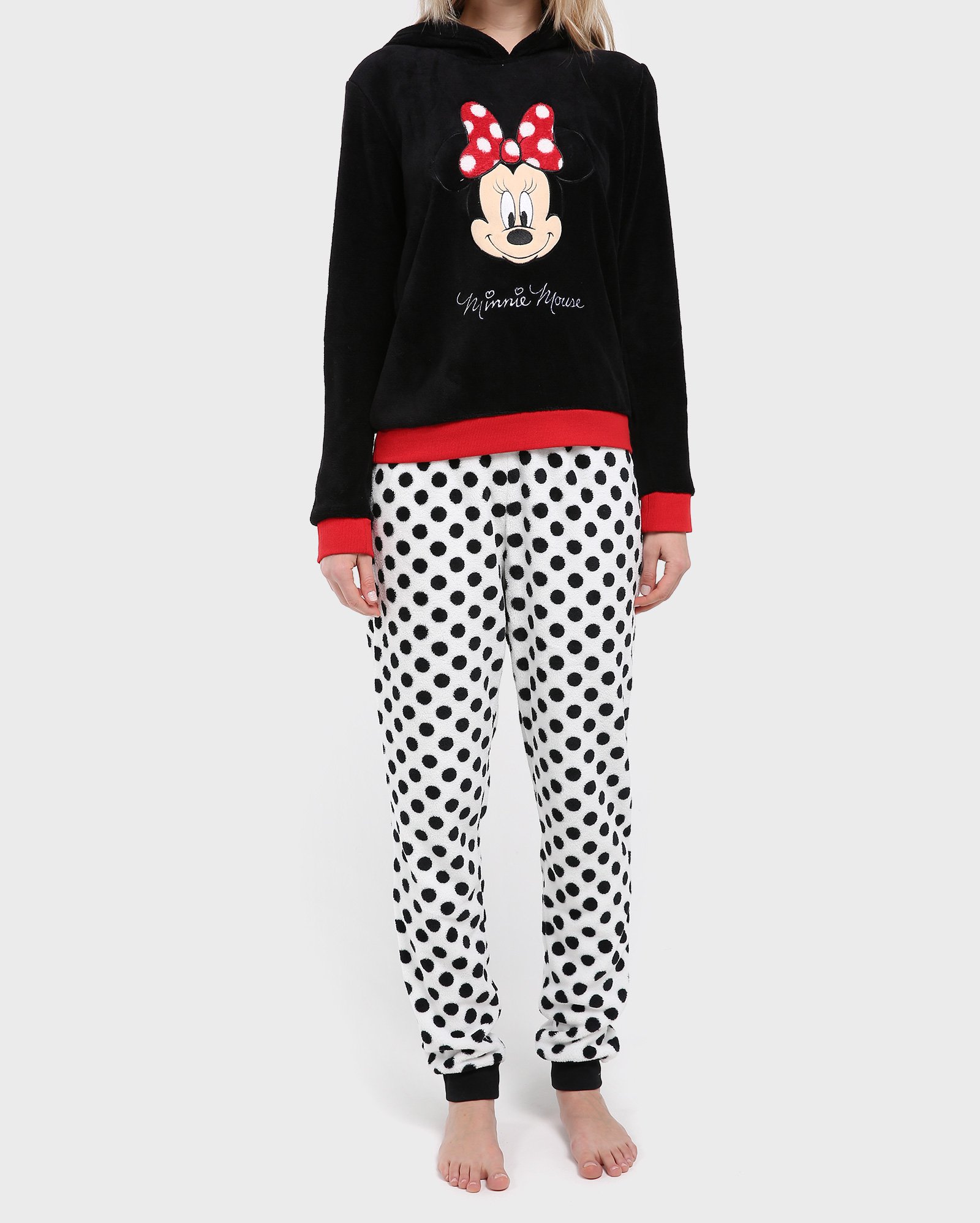 Riachuelo | Pijama Longo Microfibra Minnie Mouse - Preto