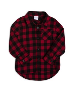 Camisa De Flanela Xadrez OCHENTA Meninos - Vermelho E Preto 9-10 Anos