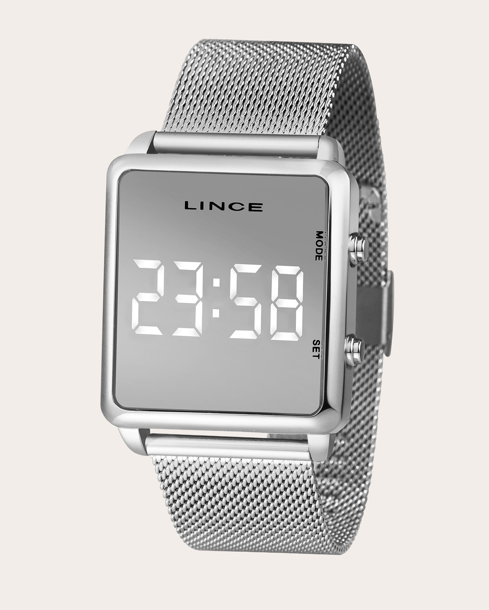 Relógio digital feminino MDM4619LBXSX - prata | Lince