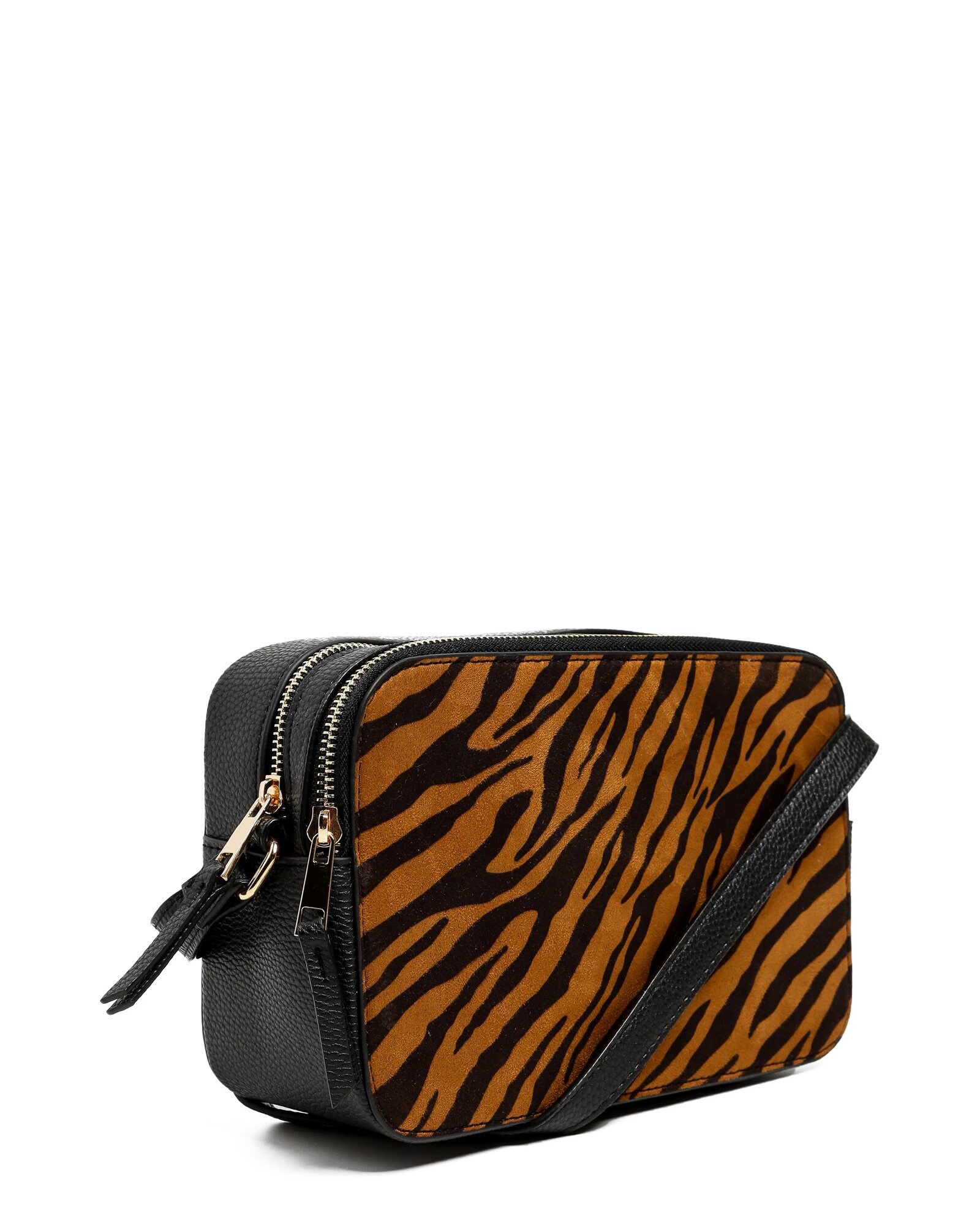 leopard print camera bolsa