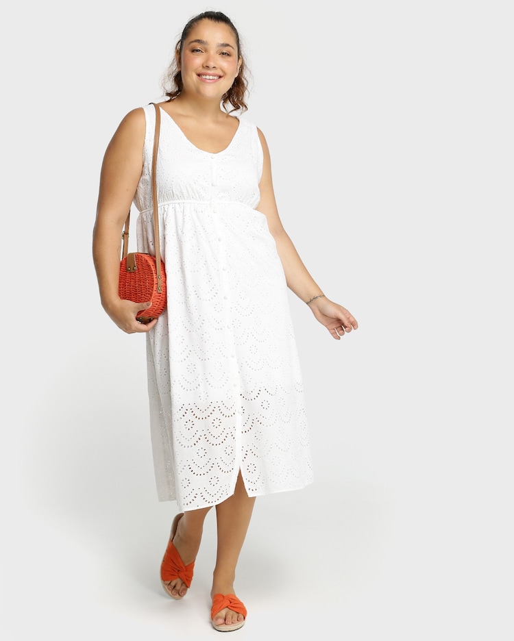 Riachuelo Vestido Midi Plus Size Feminino Laise Branco
