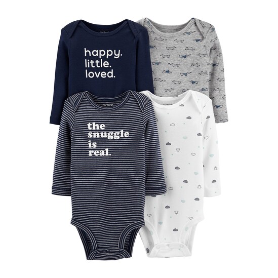 Kit Body 4 Peças Happy Little Loved Carter's - Azul
