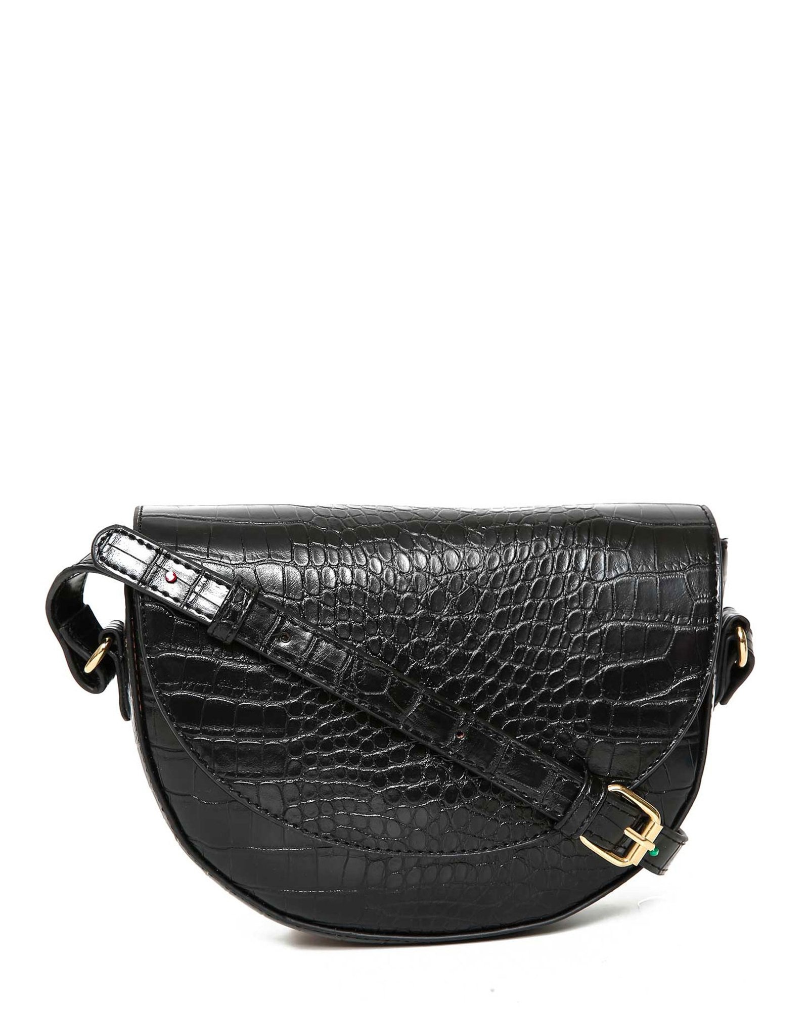 croc print crossbody bolsa