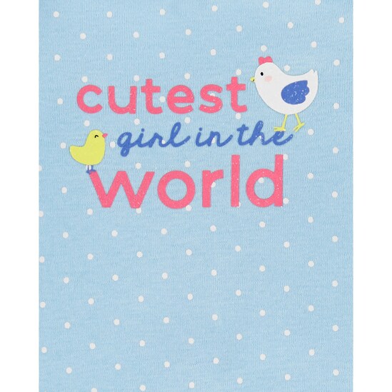 Conjunto 3 Peças Cutest Girl In The World Carter's - Azul Claro
