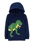 Blusa Manga Longa Dinossauro Capuz Carter's - Azul Marinho