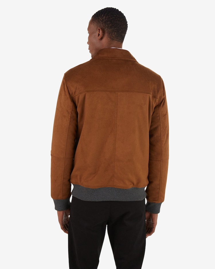Riachuelo Jaqueta Bomber Masculina Zíper Suede Marrom