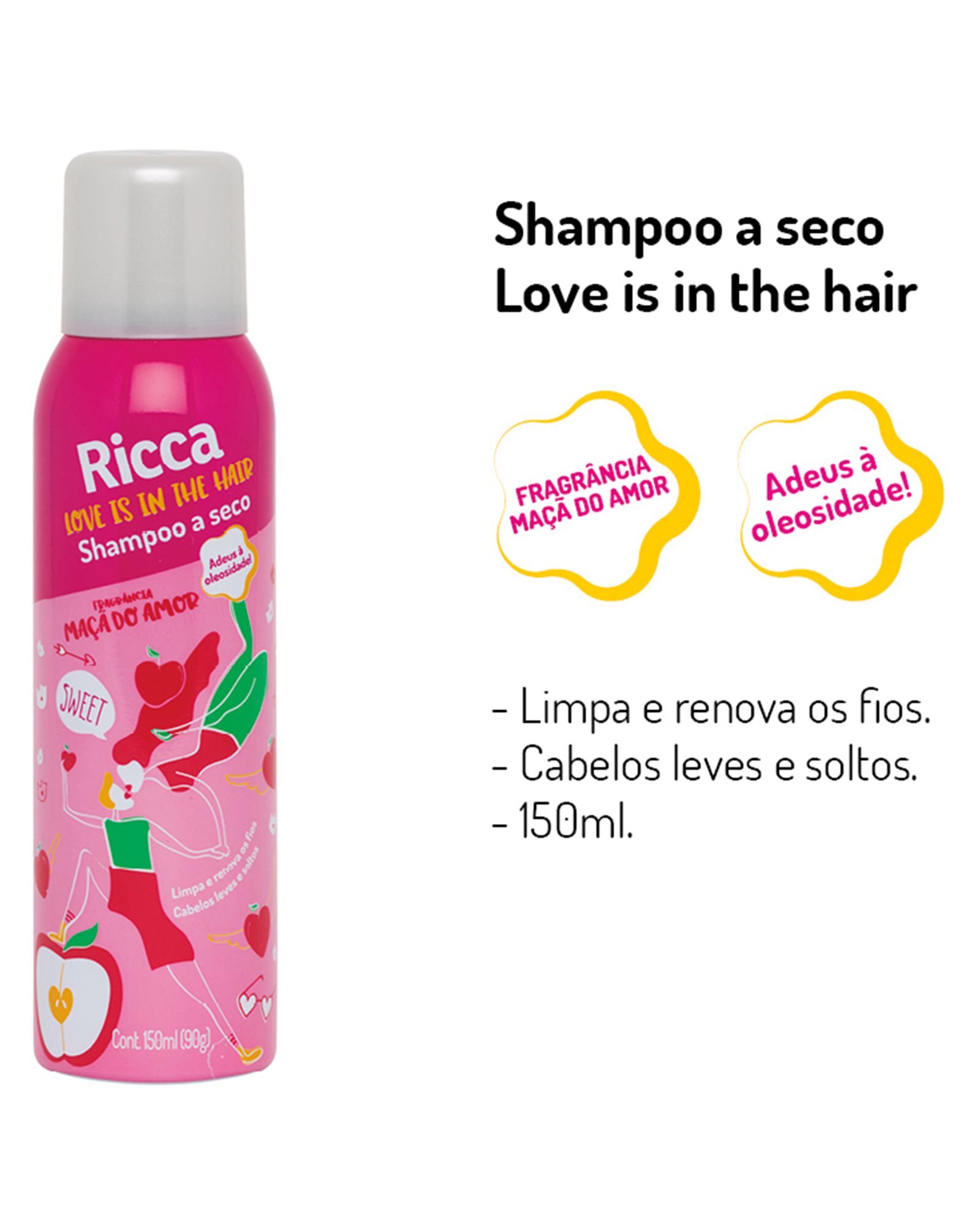 Riachuelo Shampoo a seco love is in the hair maçã do amor 150ml Ricca