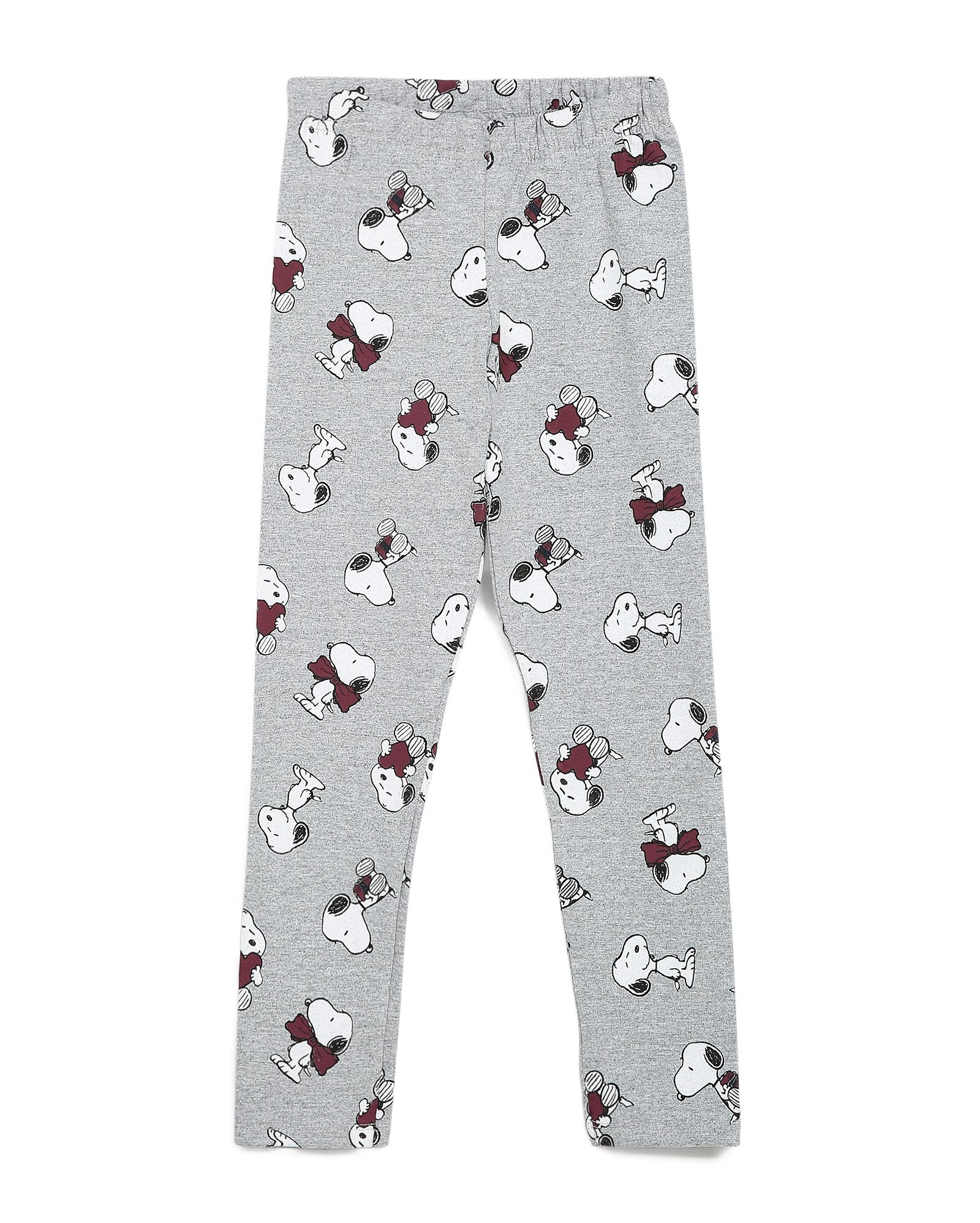 Riachuelo Calça Legging Infantil Snoopy Cinza Mescla Tam 4 a 10