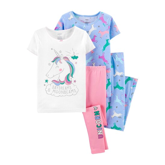 Kit Pijama 4 Peças Glitter Unicorn Carter's - Multicor
