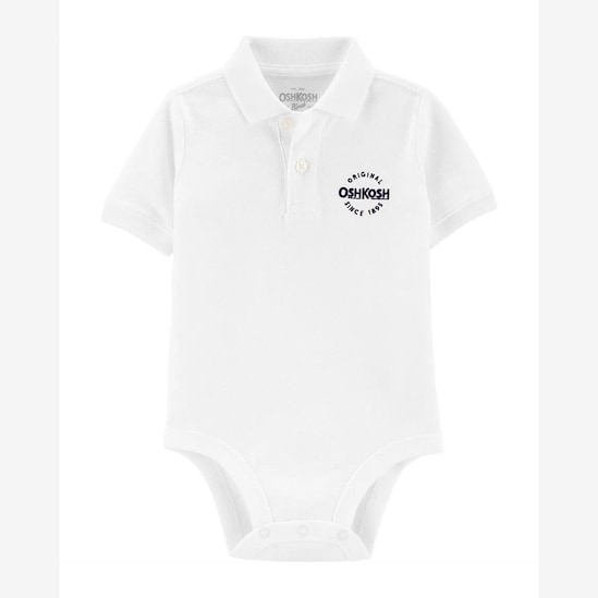 Body bebê polo lettering branco | OshKosh