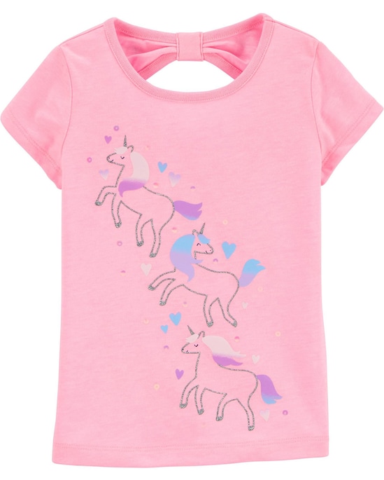 Camiseta Unicórnios Carter's - Rosa Claro
