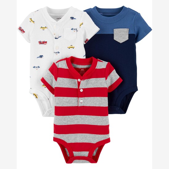 Kit Body 3 Peças Polo Estilo Carter's - Branco