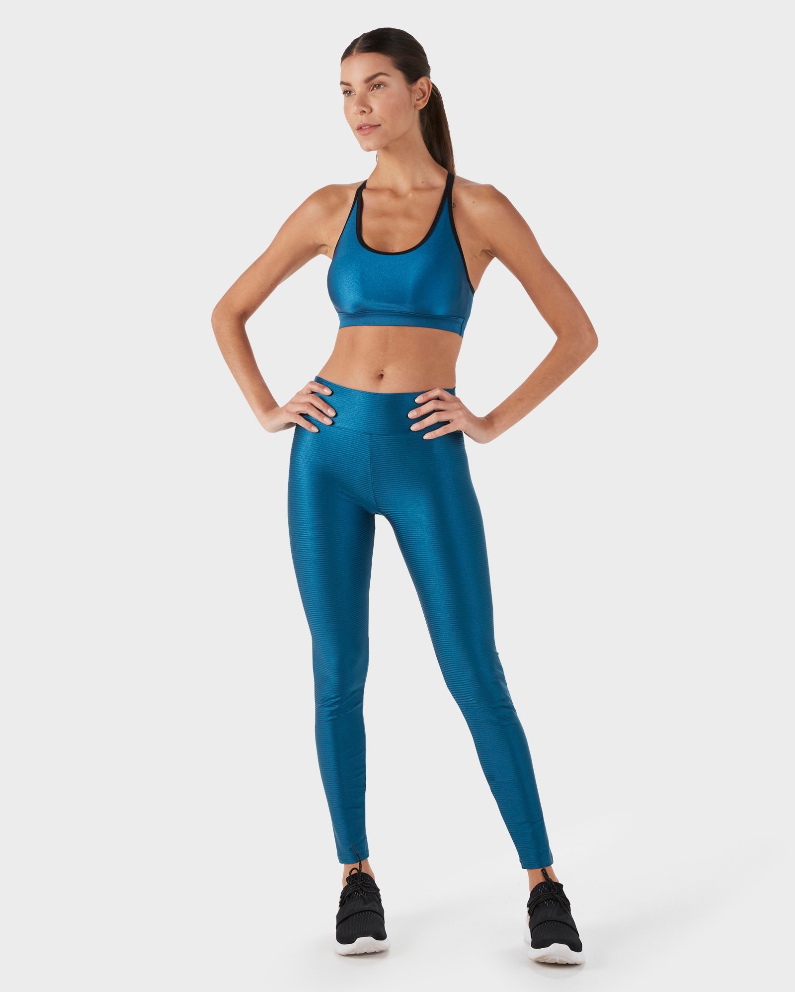 Riachuelo | Calça Legging Metalizada - Azul