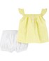 Conjunto 2 Peças Bata Xadrez Carter's - Amarelo