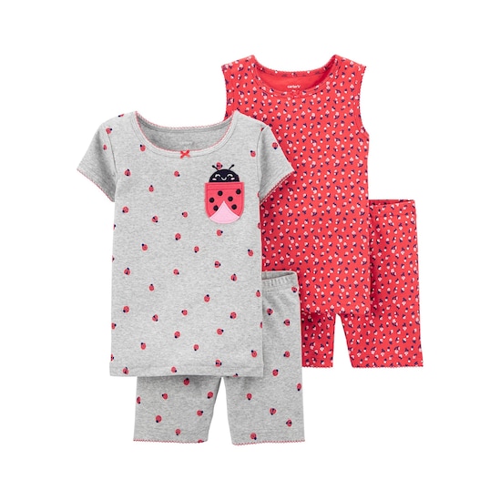 Kit Pijama 4 Peças Joaninha Carter's - Cinza