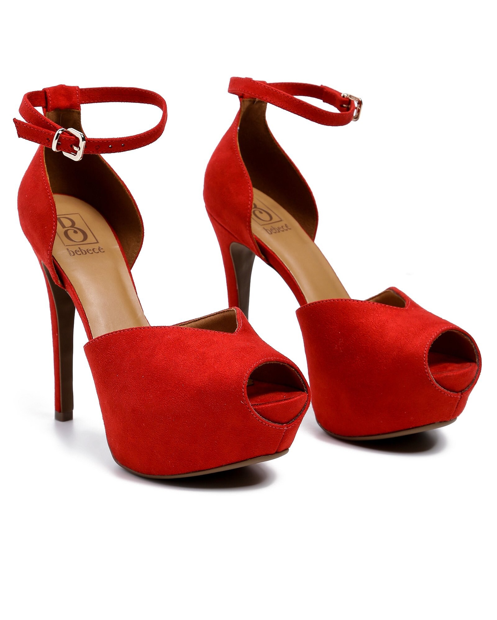 Riachuelo | Sandália Alta Meia Pata Camurça Bebecê - Vermelho