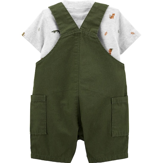 Conjunto 2 Peças Jardineira Verde Carter's - Verde Militar