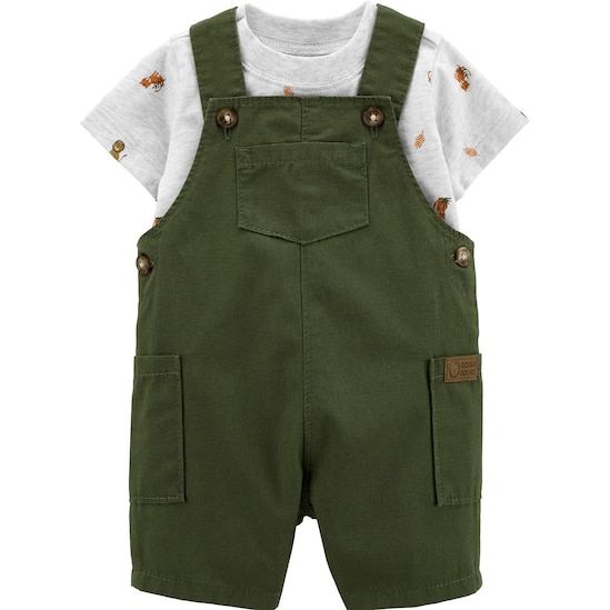 Conjunto 2 Peças Jardineira Verde Carter's - Verde Militar