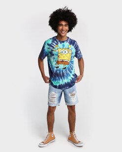 Camiseta Bob Esponja Infantil - Tie Dye - Licenciada - Vários Tamanhos