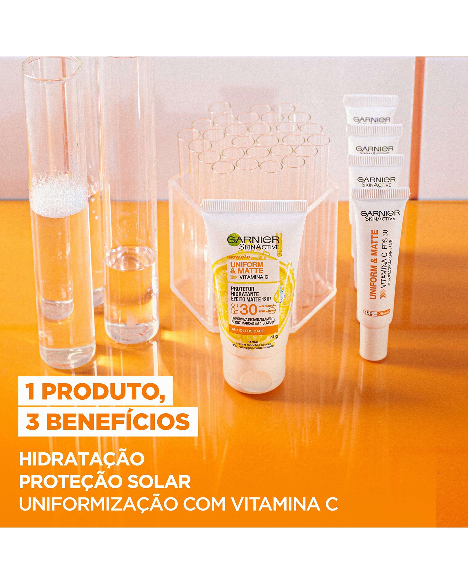 Protetor hidratante facial Skin Active vitamina C FPS 30 40g | Garnier