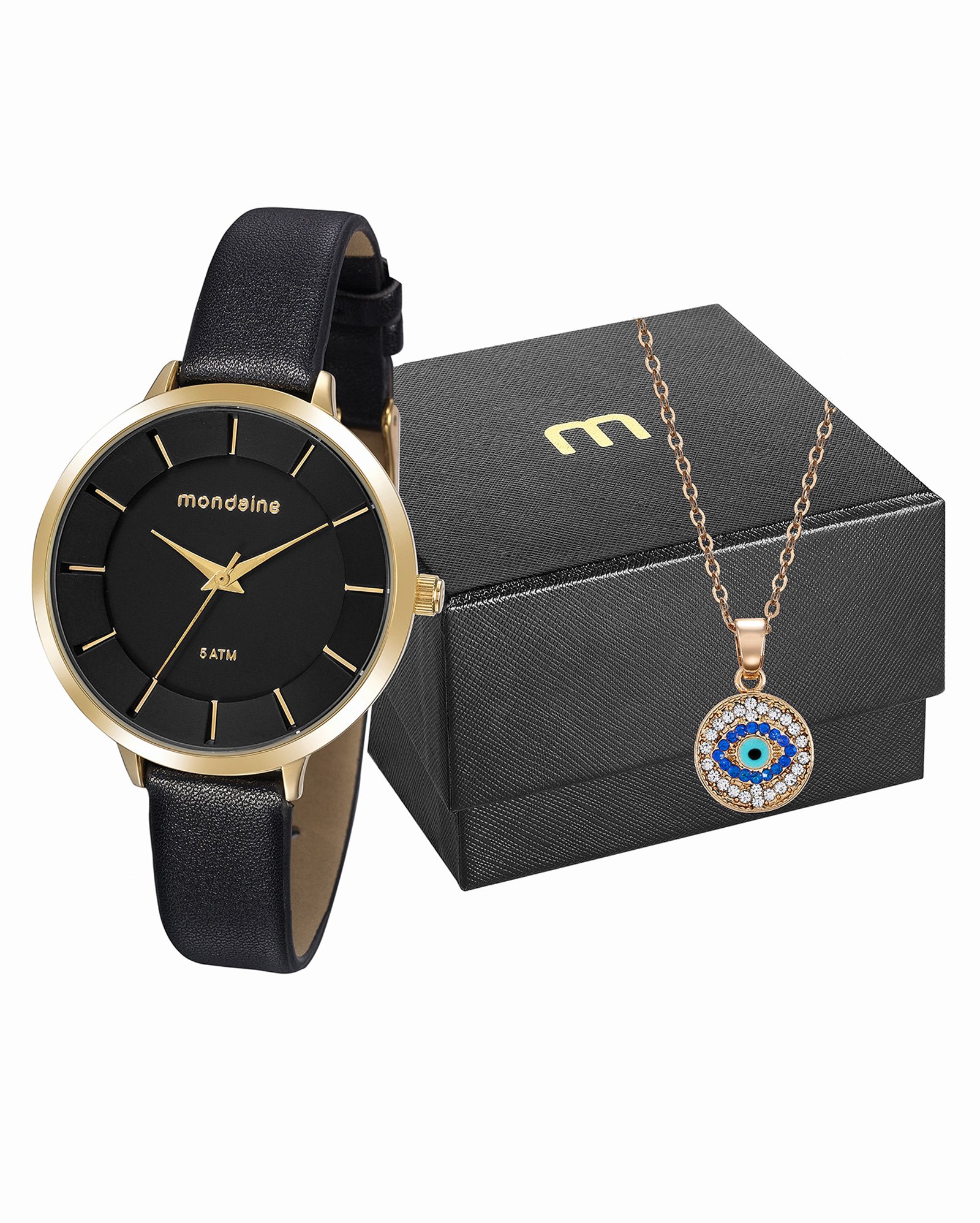 relógio feminino mondaine preto