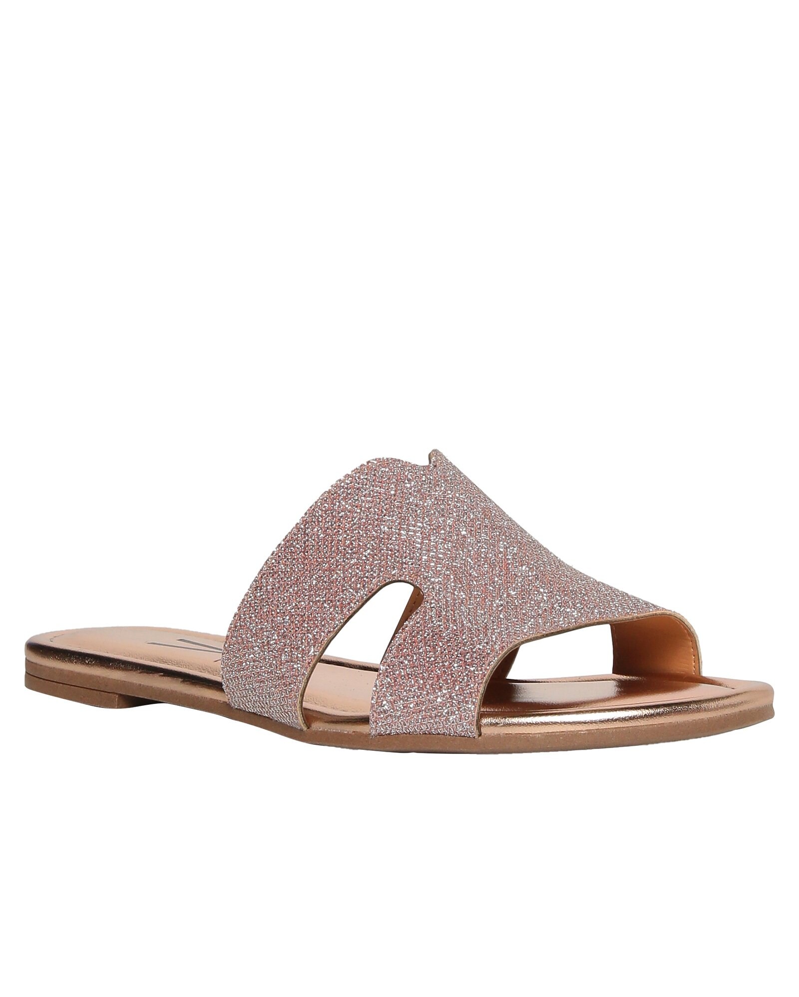 Riachuelo | Sandália Rasteira Tela Glitter Vizzano Bronze