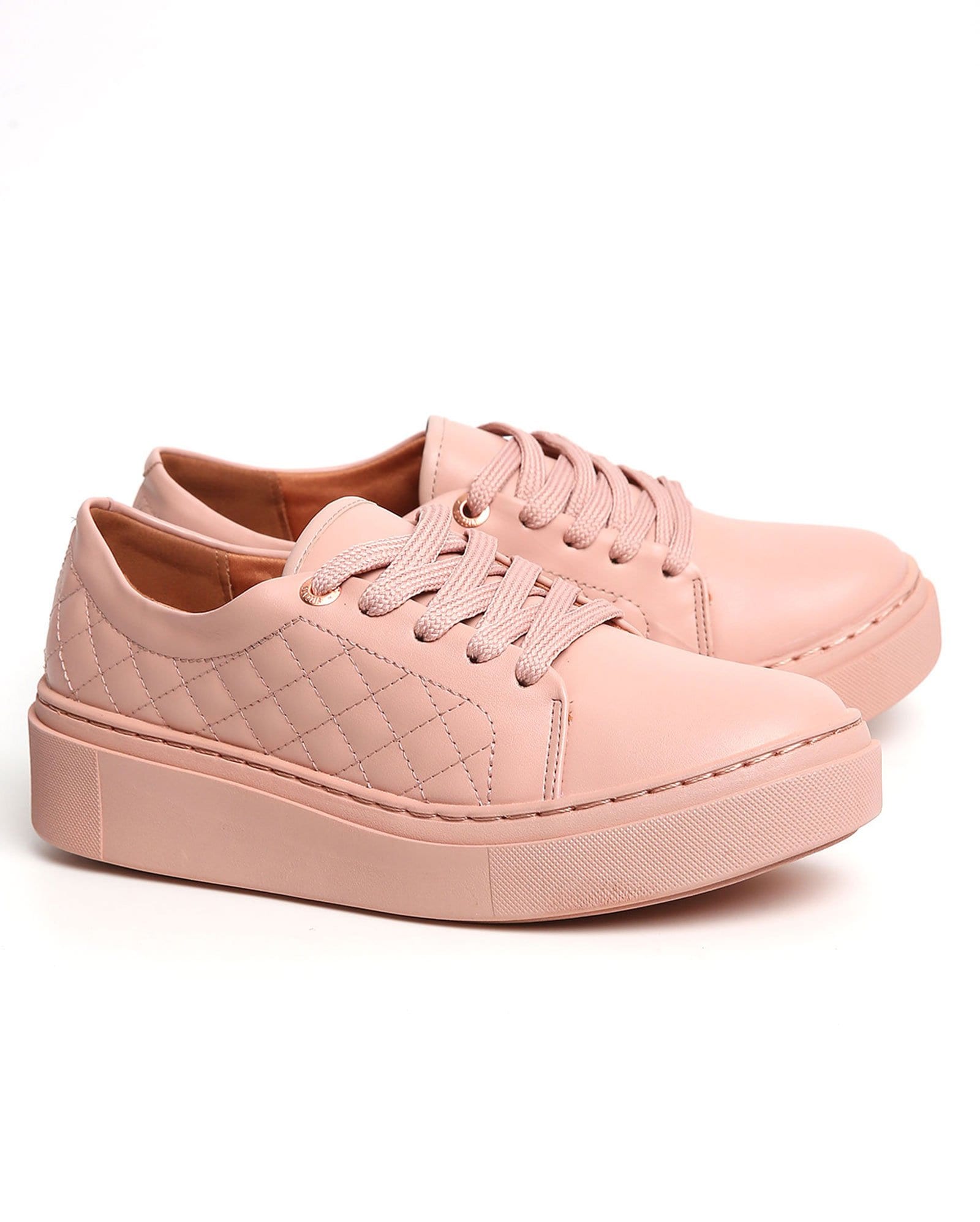 Sandalia Flatform TÃªnis Flatform Vizzano Listras Rosa Shoe Slip