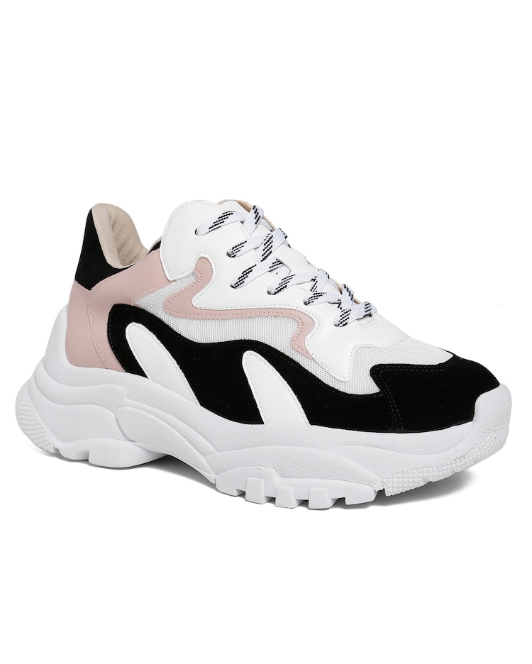 Riachuelo Tênis Casual Chunky Nobuck Zatz Branco/Rosa